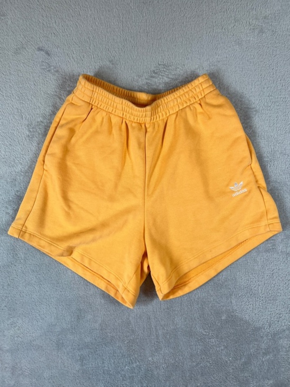 Adidas‎ Originals Essentials Fleece Shorts Orange Trefoil Logo Womens XS